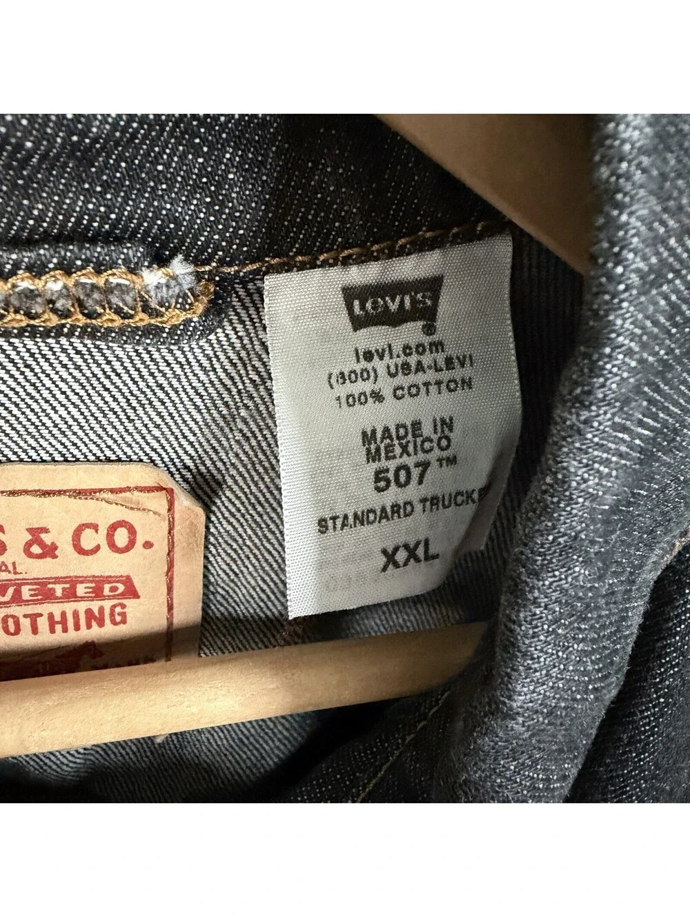 Levi's Y2K 70507 Standard Trucker Charcoal Black Denim Jacket Mens Size XXL